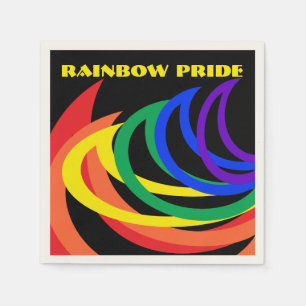 Rainbow Pride Colour Crescent Pattern Paper Napkin