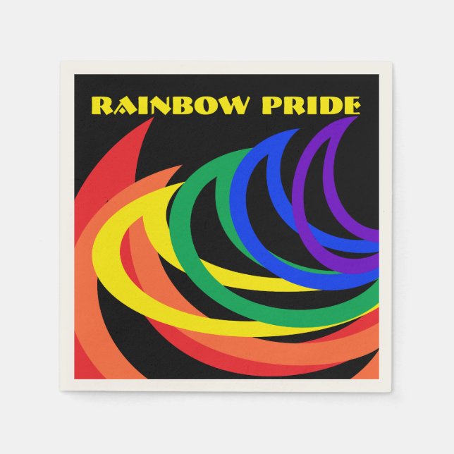 Rainbow Pride Colour Crescent Pattern Paper Napkin (Front)