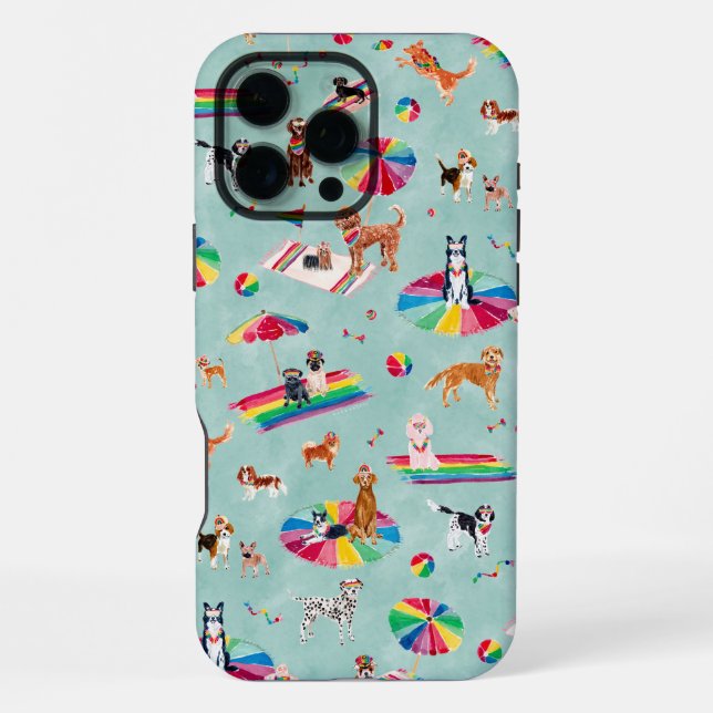 RAINBOW PRIDE DOG BEACH iPhone CASE (Back)