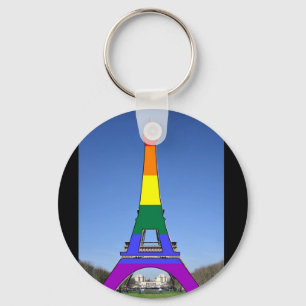 Rainbow Pride Eiffel Tower Keychain