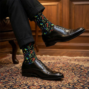 Rainbow Pride Entwined Hearts Socks