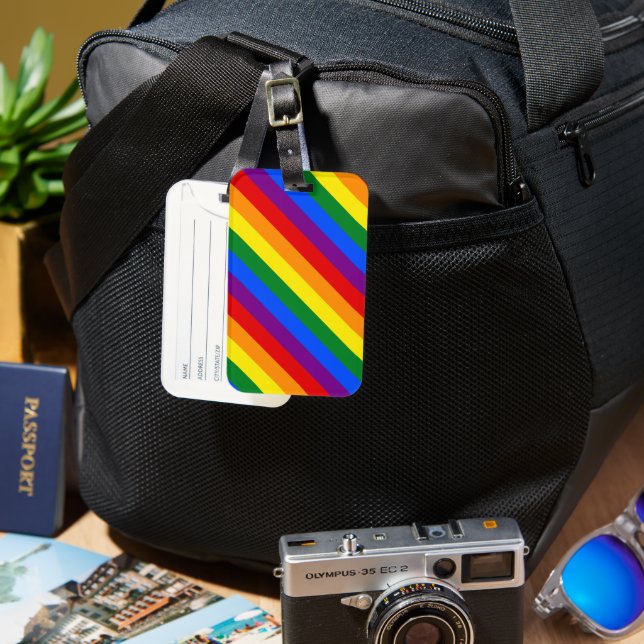 Rainbow Pride Equal Rights Diversity Inclusion Luggage Tag (Front & Back)