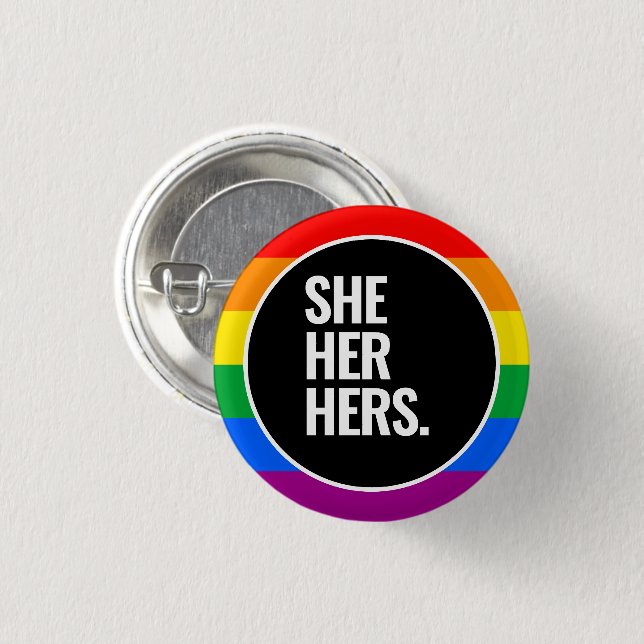 Rainbow Pride Flag 1 Inch Round Button (Front & Back)