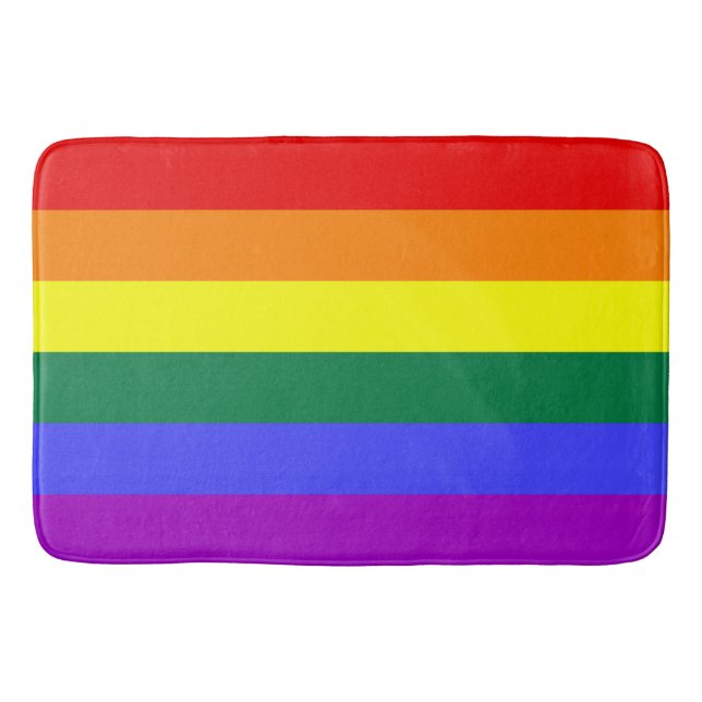 Rainbow Pride Flag Bath Mat (Front)