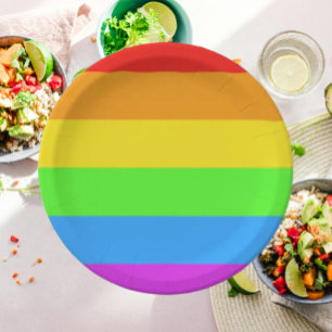 Rainbow Pride Flag Celebration Paper Plates