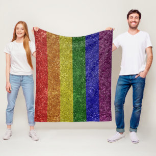 Rainbow pride flag fleece blanket