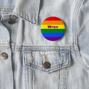Rainbow Pride Flag Name or Monogram 2 Inch Round Button