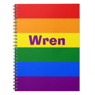 Rainbow Pride Flag Name or Monogram Notebook