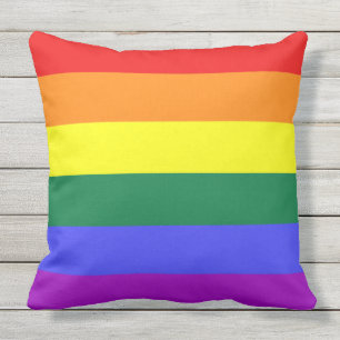 Rainbow Pride Flag Outdoor Pillow