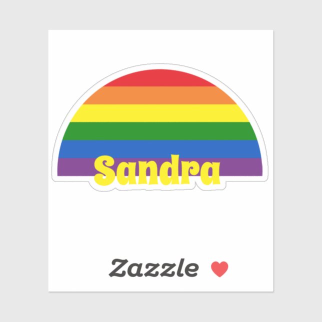 Rainbow Pride Flag Retro Sunset Personalized Text (Sheet)