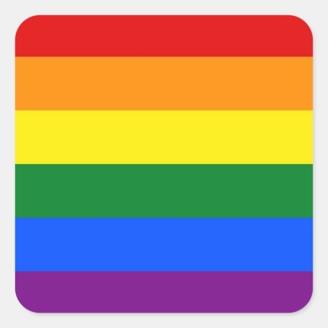 Rainbow Pride Flag Square Sticker (Front)