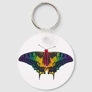 Rainbow Pride Flag Swallowtail Butterfly Keychain