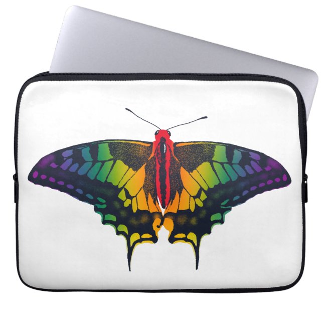 Rainbow Pride Flag Swallowtail Butterfly Laptop Sleeve (Front)
