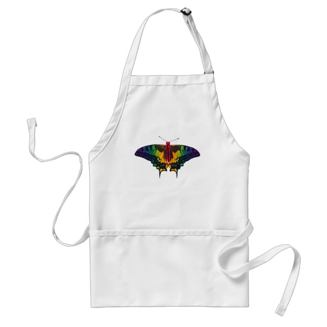 Rainbow Pride Flag Swallowtail Butterfly Standard Apron (Front)