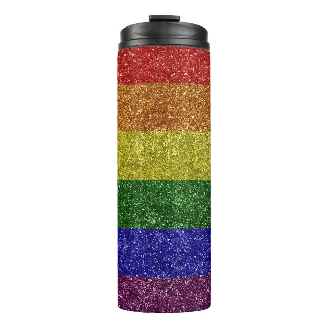 Rainbow pride flag thermal tumbler (Front)