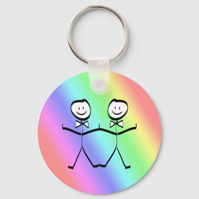 Rainbow Pride Gay Wedding Favours Keychain (Front)