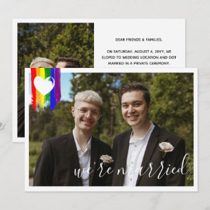 Rainbow Pride Heart Faire-part de mariage gay
