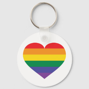 Rainbow pride heart keychain