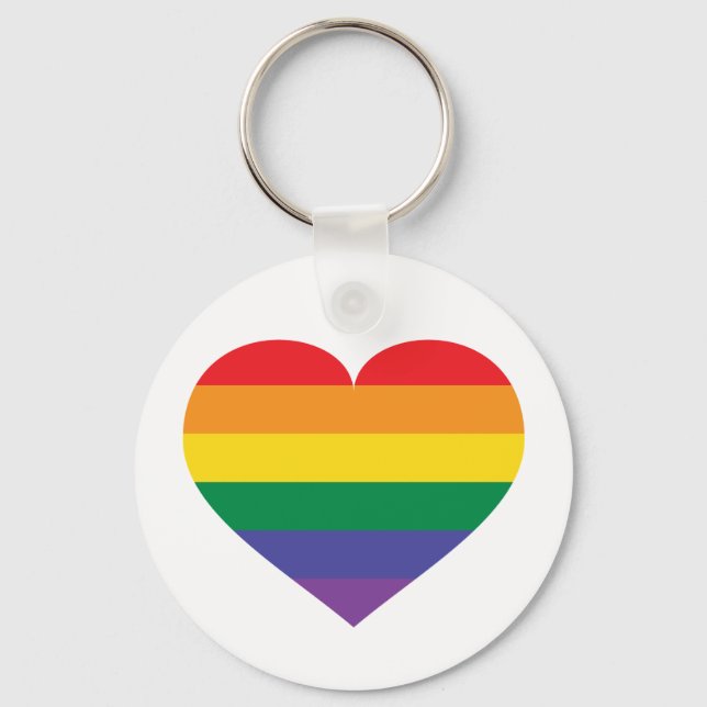 Rainbow pride heart keychain (Front)