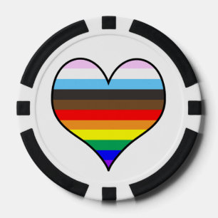 Rainbow Pride Heart  Poker Chips