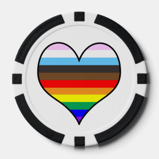 Rainbow Pride Heart Poker Chips