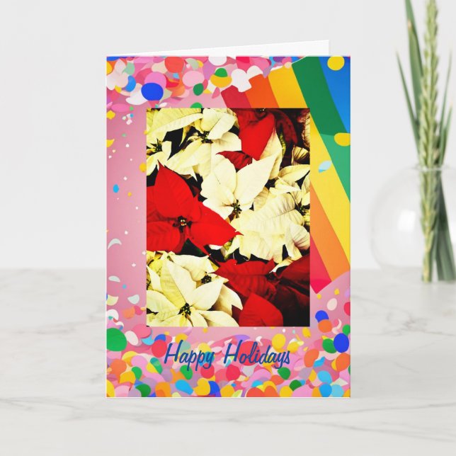 Rainbow Pride Holidays 5" x 7" Folded Holiday Card (Front)