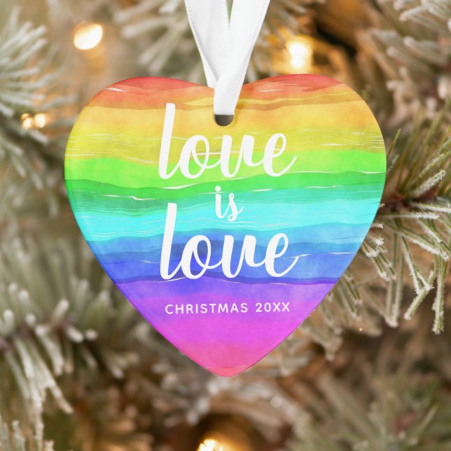 Rainbow Pride L'amour est l'amour Noël Coeur en fo (Arbre)