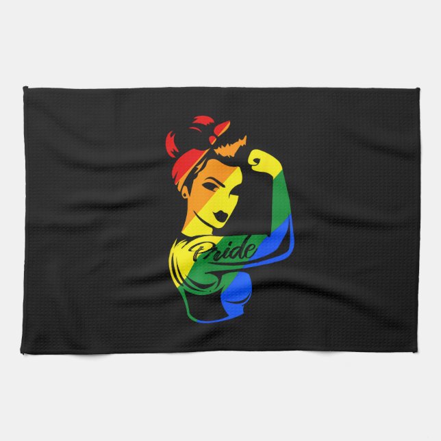 Rainbow Pride LGBT T-Shirt Kitchen Towel (Horizontal)
