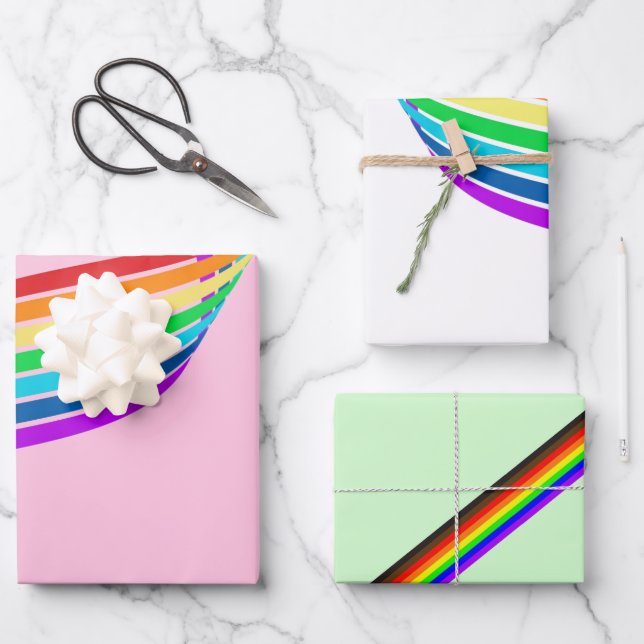 Rainbow Pride Lgbtq+ Wrapping Paper Sheet (Front)