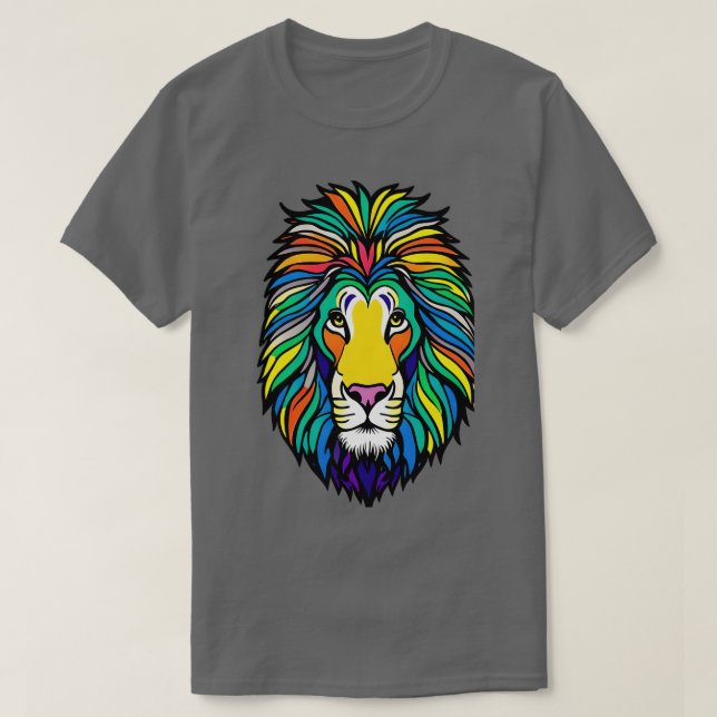 Rainbow Pride Lion 3 T-Shirt (Design Front)