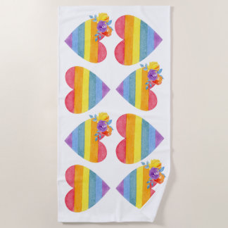 Rainbow Pride Love Beach Serviette
