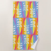 Rainbow Pride Love Beach Serviette
