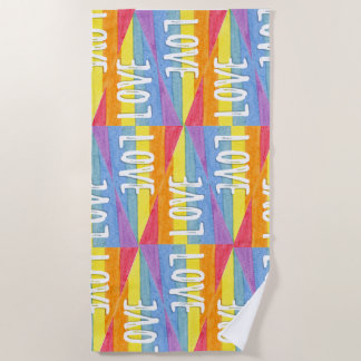 Rainbow Pride Love Beach Serviette