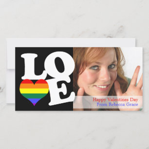 Rainbow Pride Love Heart Holiday Card