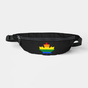 Rainbow pride maple leaf  fanny pack