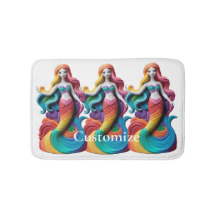 Rainbow Pride Mermaid Thunder_Cove  Bath Mat