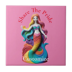 Rainbow Pride Mermaid Thunder_Cove  Tile