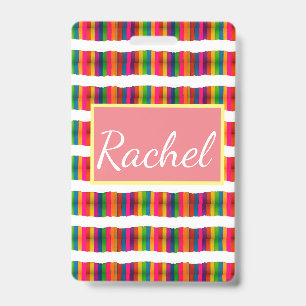 Rainbow pride month back to school add name text badge