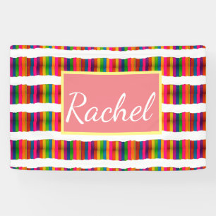 Rainbow pride month back to school add name text banner