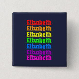Rainbow Pride Name 2 Inch Square Button