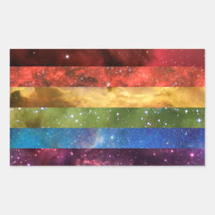 Rainbow pride nebula flag stickers
