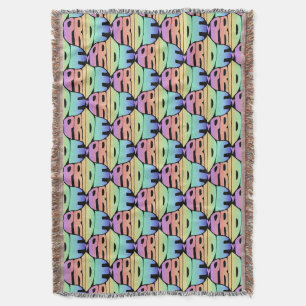 rainbow pride ogee pattern hand lettered throw blanket