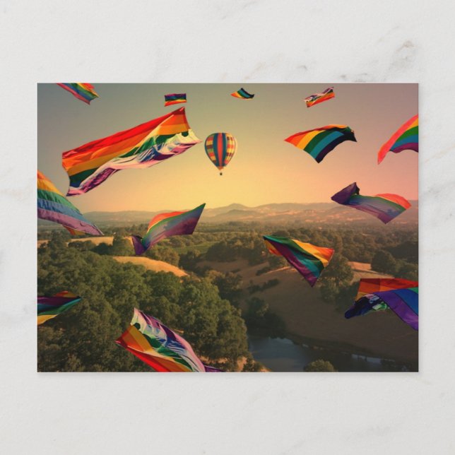 Rainbow Pride Over the Sonoma Valley Postcard (Front)