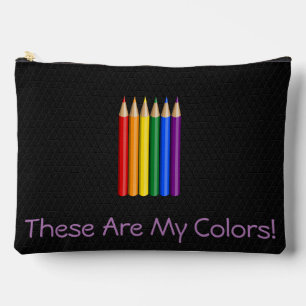 Rainbow pride pencils accessory pouch