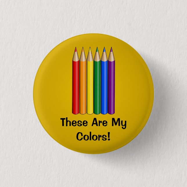 Rainbow pride pencils Button (Front)