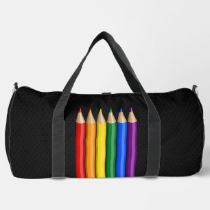 Rainbow pride pencils duffle bag