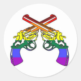 Rainbow Pride Pistols Classic Round Sticker