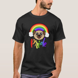 Rainbow Pride Pug Cute LGBTQ Rainbow Pug   T-Shirt