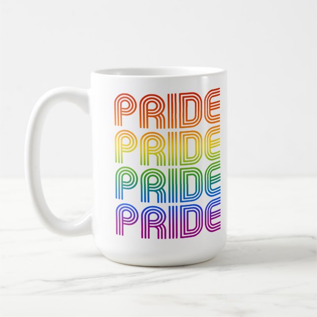 Rainbow Pride Retro Coffee Mug (Left)