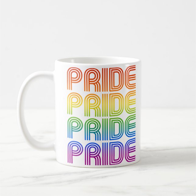 Rainbow Pride Retro Coffee Mug (Left)